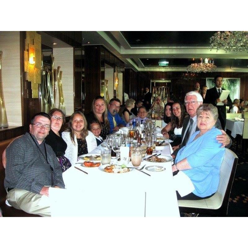 Dinner cruise in Bermuda with Joe, Lisa, Hope, Dylan, Toni-Ann, Craig, Jordan, and Tina's grandparents, Bill and Phyl.