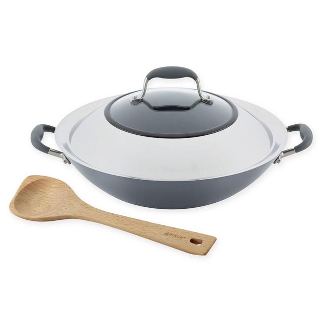 Anolon® Advanced™ Home Hard-Anodized Nonstick 14-Inch Covered Wok in Moonstone