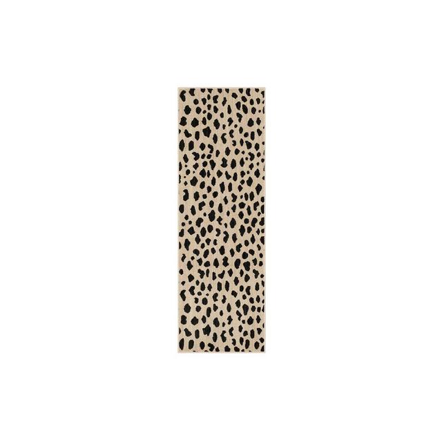 2'3"x7' Daffodil Leopard Print Woven Rug Black/White - Opalhouse™