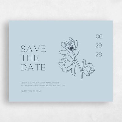 Baby Blue Wedding Save the Date - Alameda Bloom