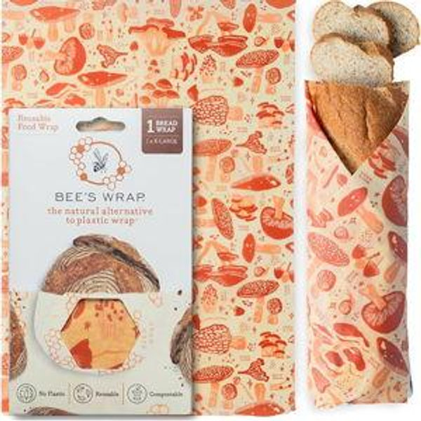 Bee's Wrap Beeswax Wraps for Food - Mushroom Magic Bread Wrap - Made in USA Reusable Bread Storage Bags - Organic & Eco-Friendly Alternative to Aluminum Foil, Sourdough Bags & Plastic Wrap