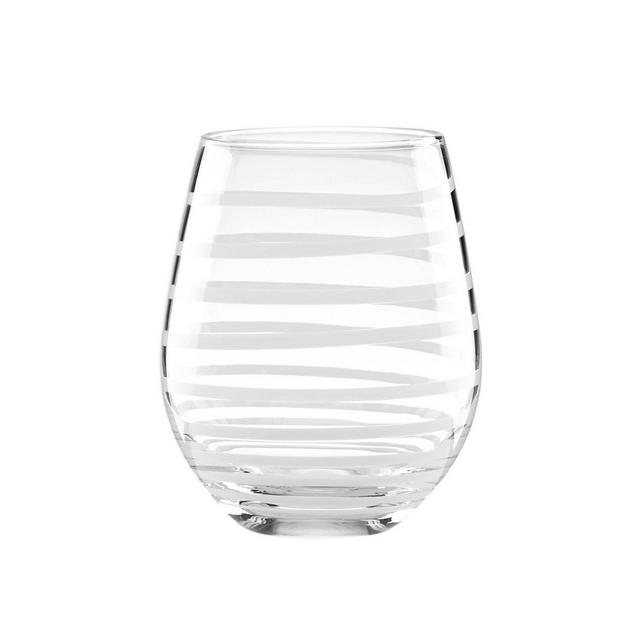kate spade new york Charlotte Street™ Stemless Wine Glasses in White (Set of 2)