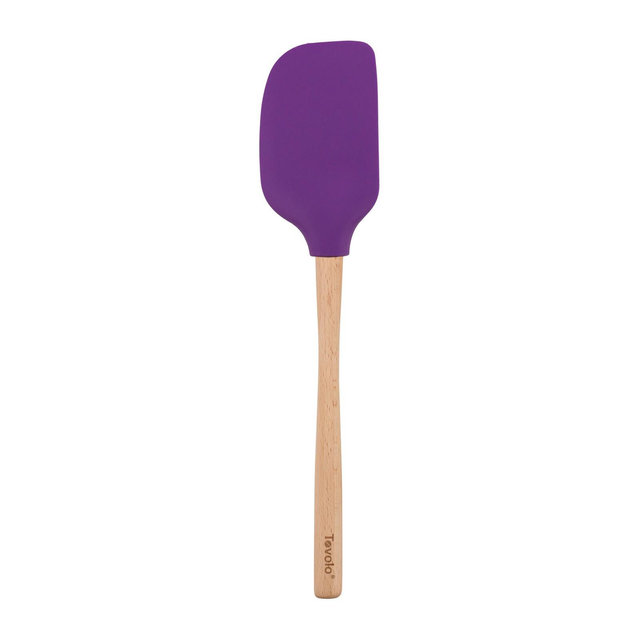 Tovolo Flex-Core Wood Handled Silicone Jumbo Spatula, Vivid Violet