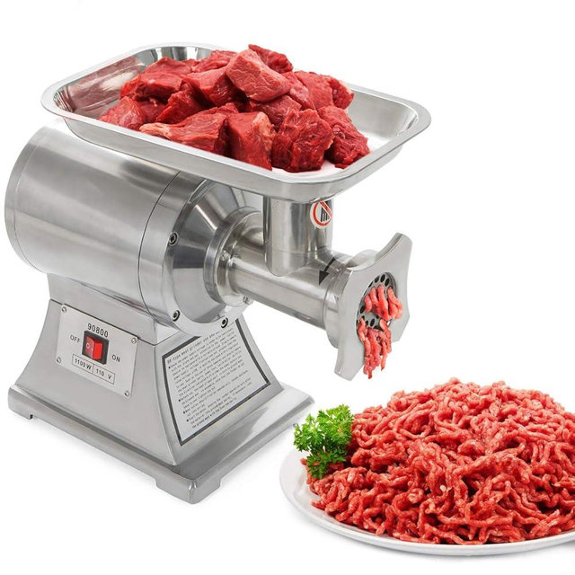 Barton 1100W Electric Commercial #12 Meat Grinder w/Cutting Blade Stainless Steel Mincer Sausage Maker #12 Grinder Size
