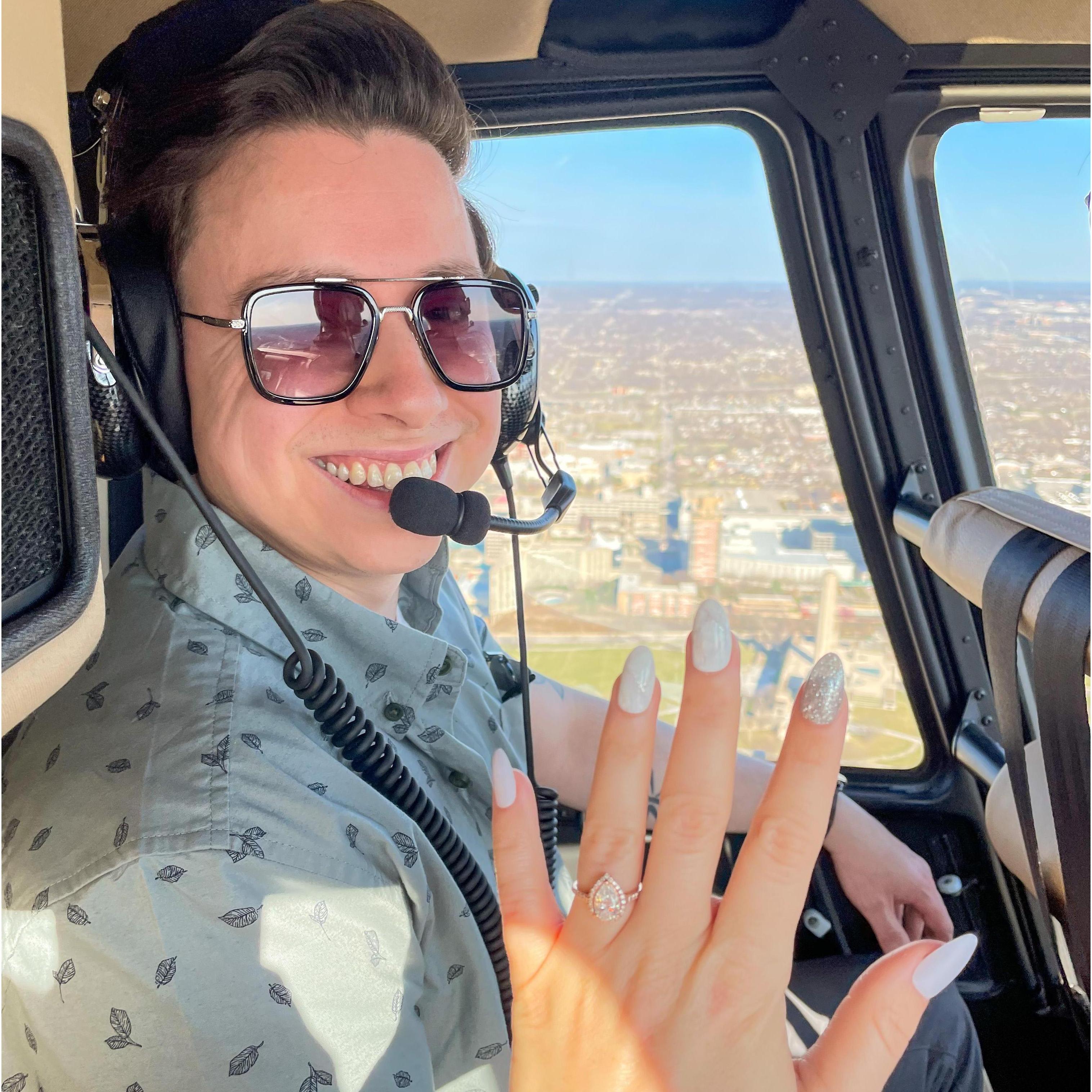Helicopter ride over KC to celebrate!