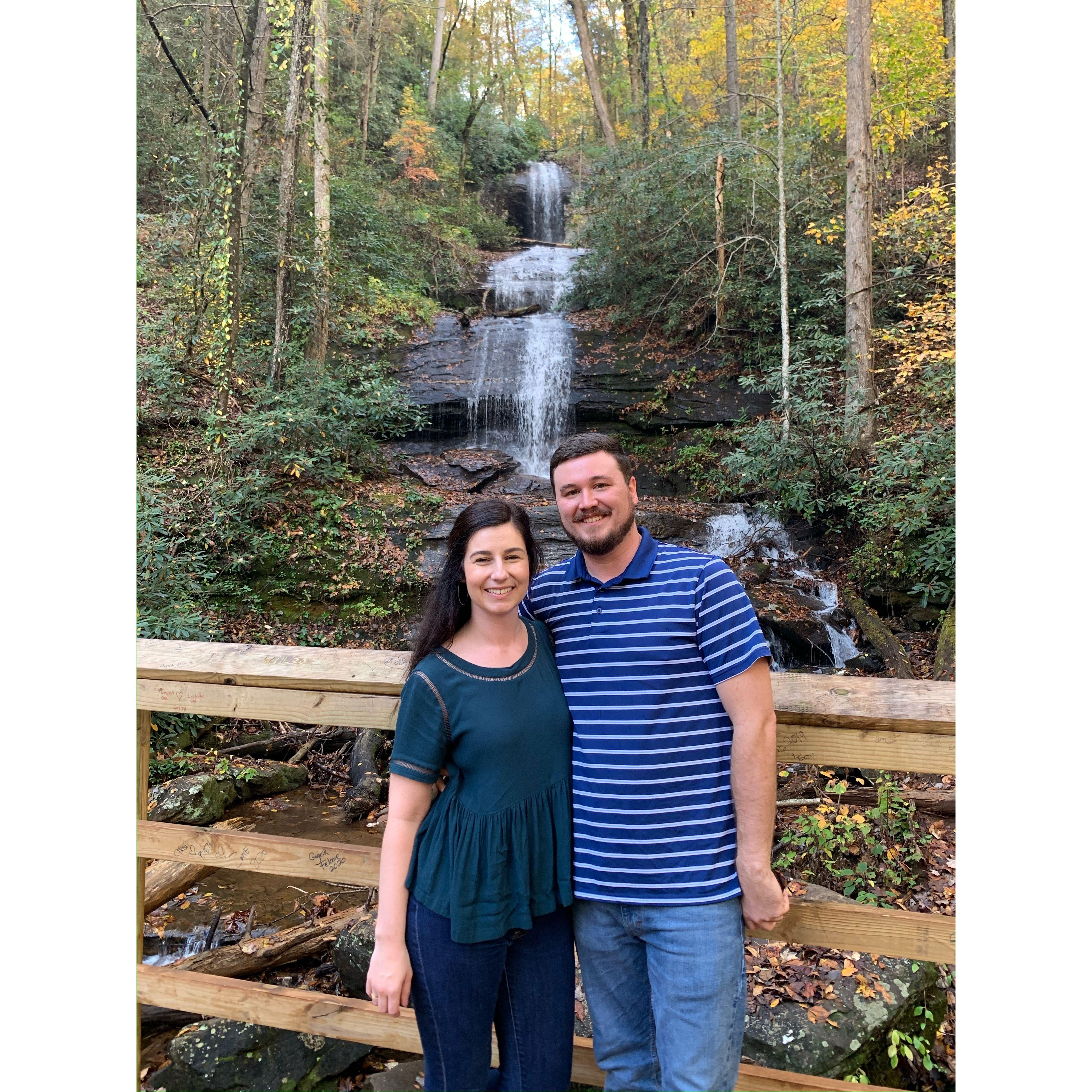 Our first day trip to the mountains and first waterfall, Desoto Falls.