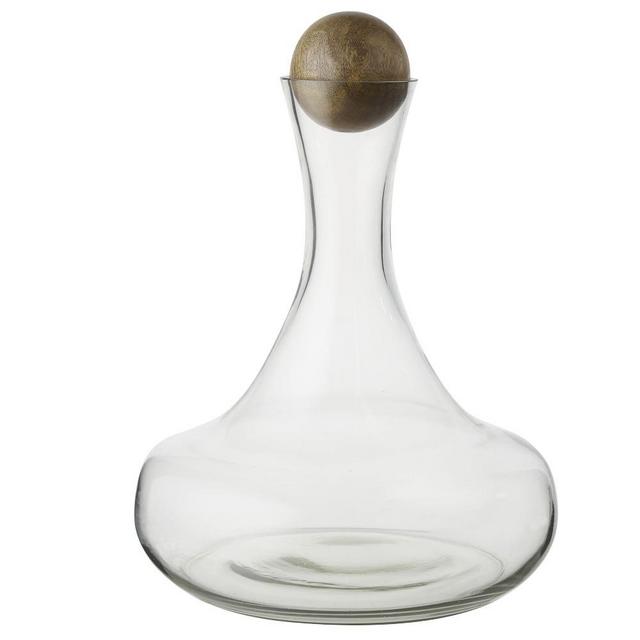 Glass Wine Bottle, Wood Stopper