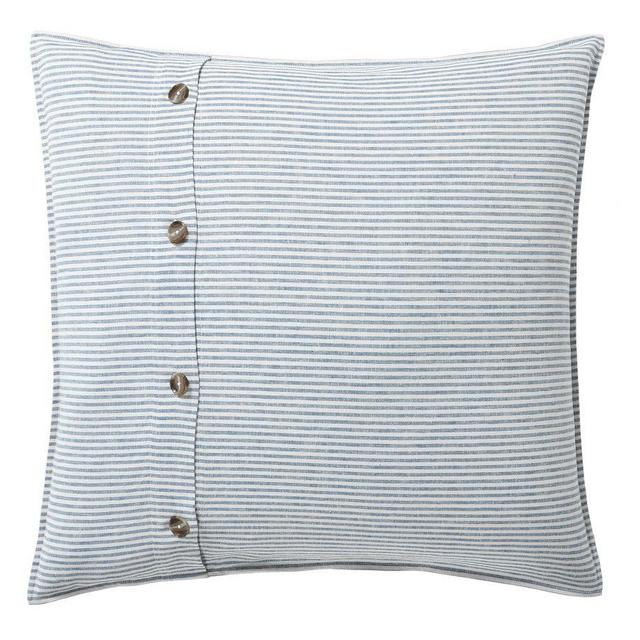 Chambray Wheaton Striped Linen/Cotton Sham, Euro