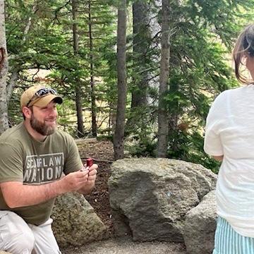 After a long day in the car with many stops in Yellowstone National Park - Justin popped the question!