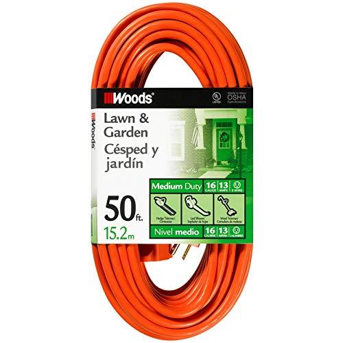 Woods 0268 16/3 SJTW General Purpose Extension Cord, Orange, 50-Foot