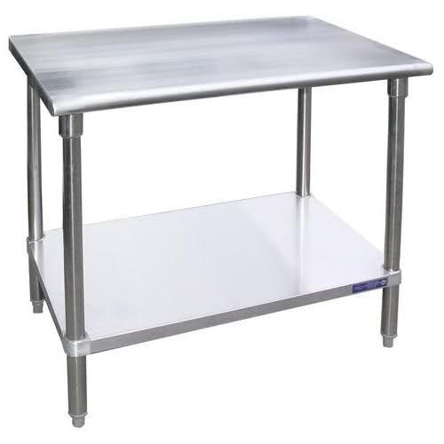 48" X 14" Stainless Steel Work Table w/ Galvanized Under Shelf