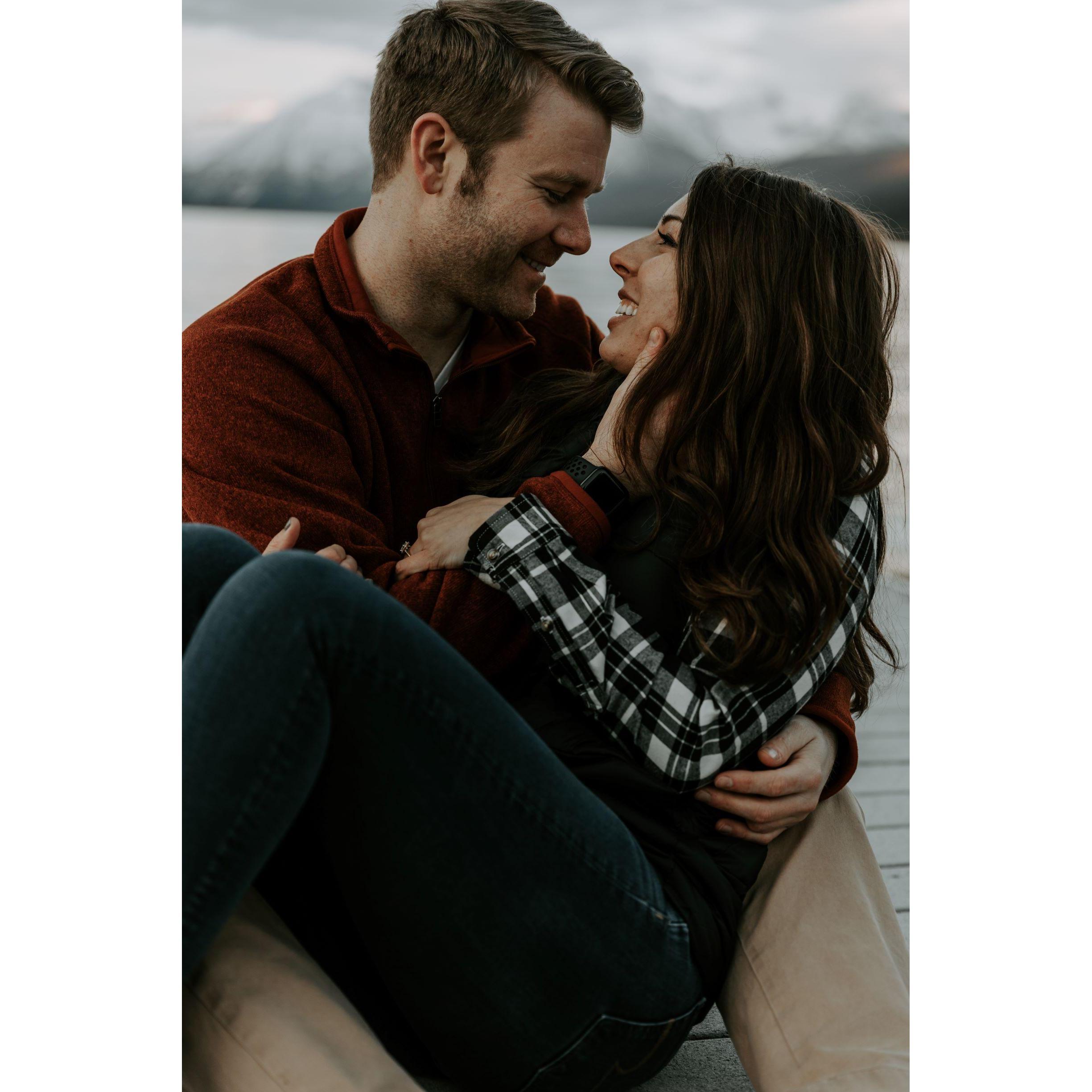 One of our Engagement photos in Glacier National Park