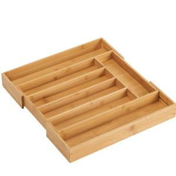 Expandable Bamboo Utensil and Silverware Organizer