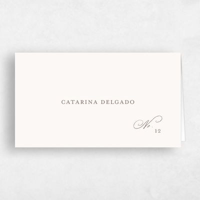 Beige Typography Wedding Place Card - Imarige