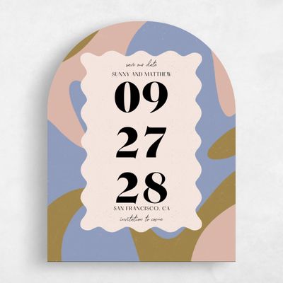 Blue Arch Wedding Save the Date - Allegria Portrait