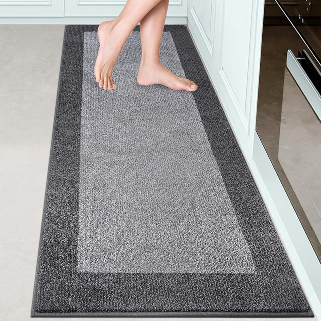 DOMUSTEX Machine Washable Kitchen Rug 24" x 70", Non Slip Kitchen Mat for Floor, Absorbent Entrance Runner Rug for Bedroom, Hallway, Bathroom, Door (Roll Packing)