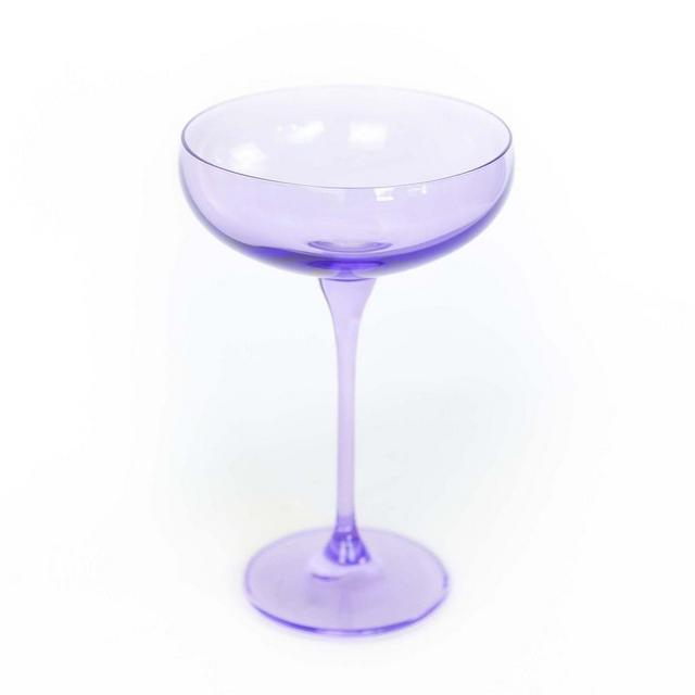 Estelle Colored Champagne Coupe Glass, Lavender, Set of 6