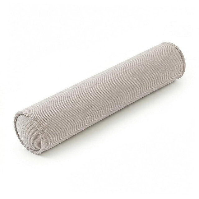 Ailuteie Long Pillow for Bed – Corduroy Round Bolster Pillow for Adults, Decorative Body Pillow for Sleeping or Sofa Support,39 x 7.87 Inches,Beige Gray