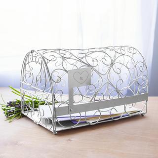 Personalized Silver Heart Reception Gift Card Holder Mailbox