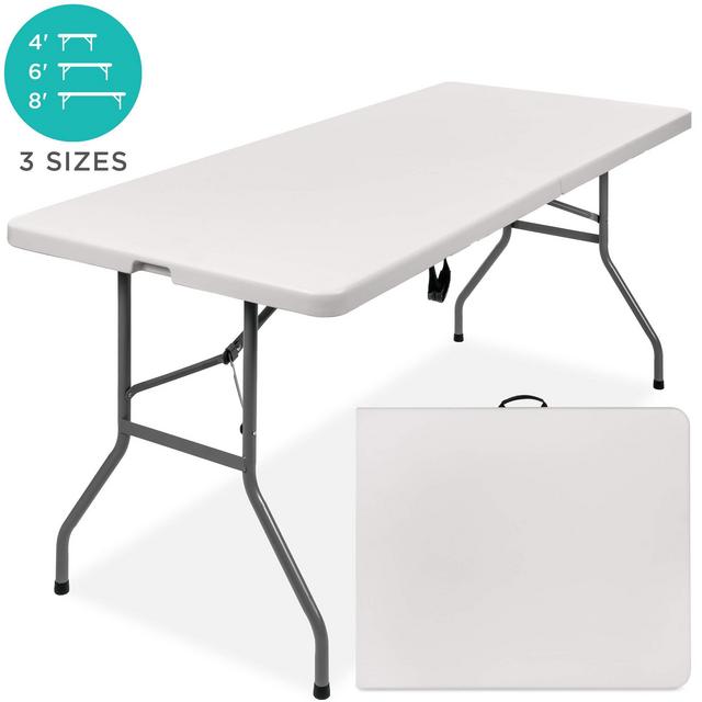 Best Choice Products 6ft Indoor Outdoor Portable Folding Plastic Dining Table w/Handle, Lock for Picnic, Party, Camping