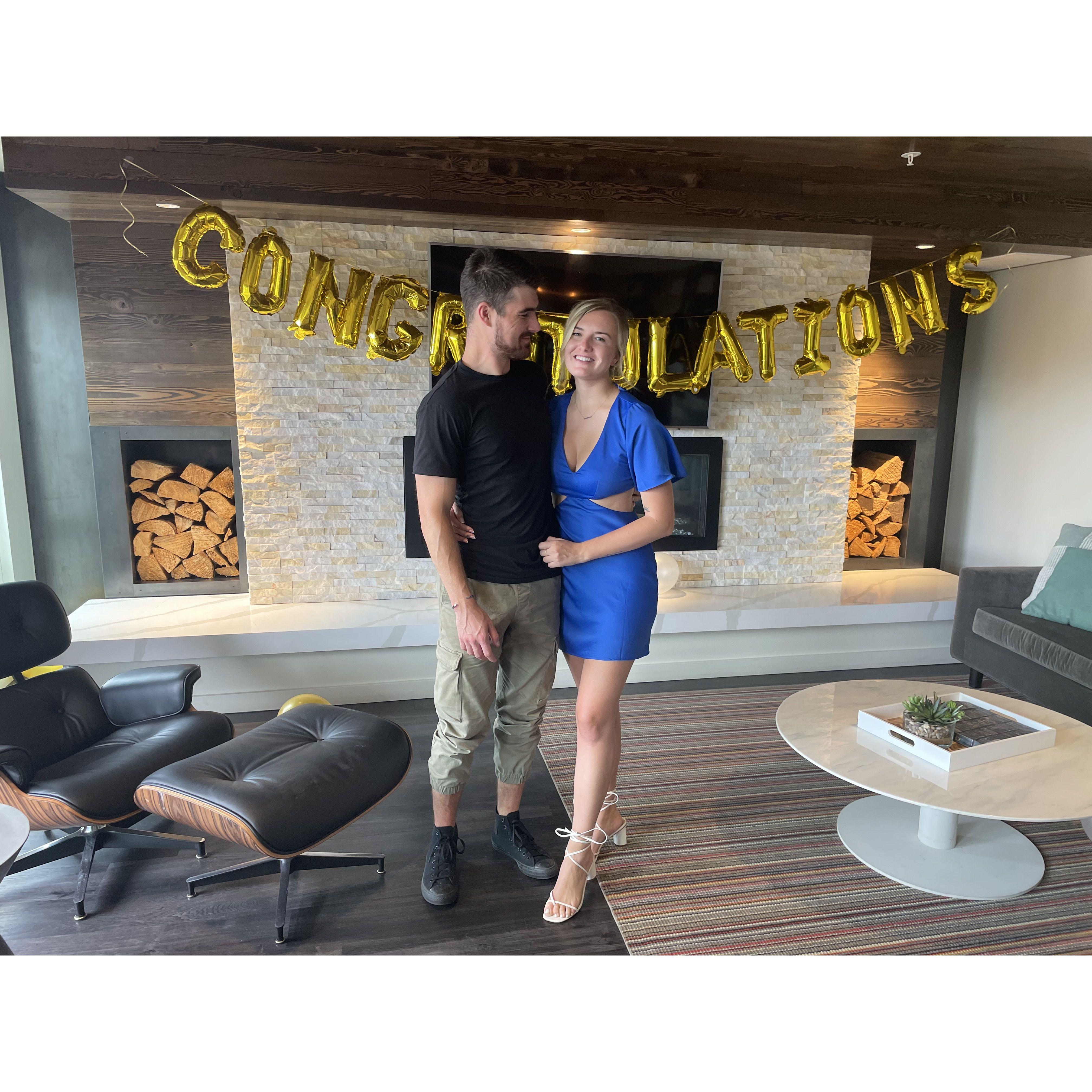 Olivia threw Jake a party when he quit his job and began his journey to become a Software Engineer