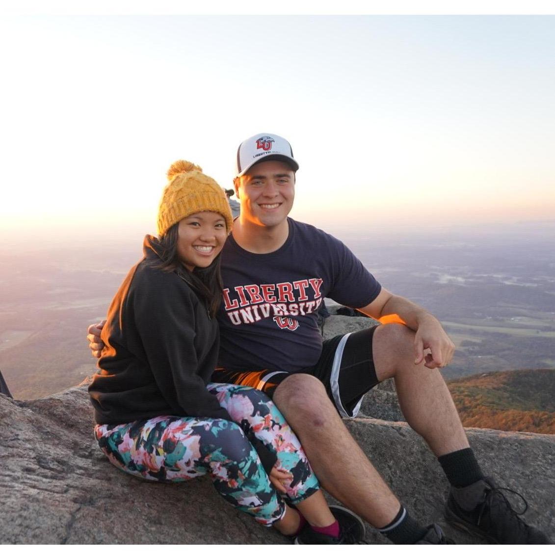 Sunrise hike at sharp top in Virginia