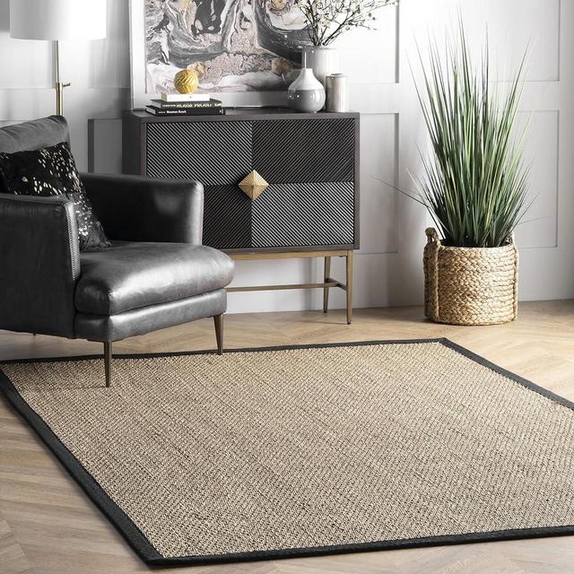 nuLOOM Elijah Farmhouse Seagrass Area Rug, 3x5, Black