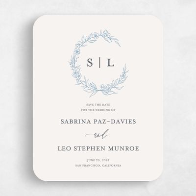Beige Rounded Wedding Save the Date - Goundry Wreath