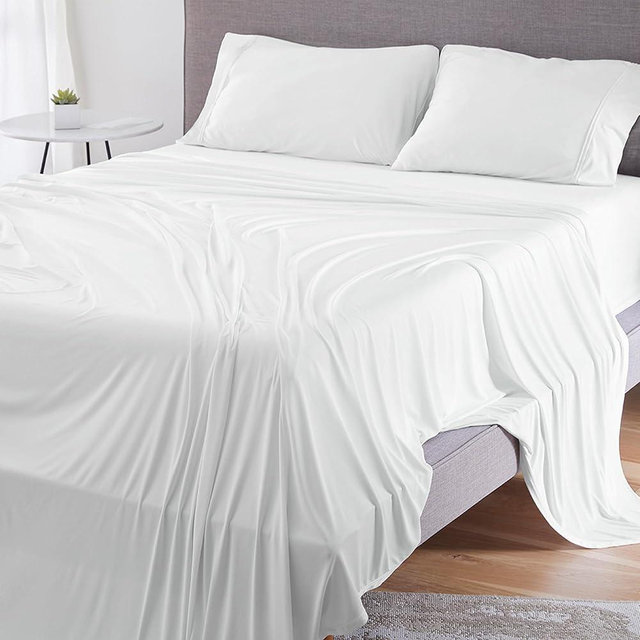 Bedgear Dri-Tec King/Cal King Size Bed Sheet Set - Moisture-Wicking and Cooling Sheet Set - Temperature Regulating - Deep Pocket Fitted and Flat Sheets - Adjustable Base Friendly - Bright White