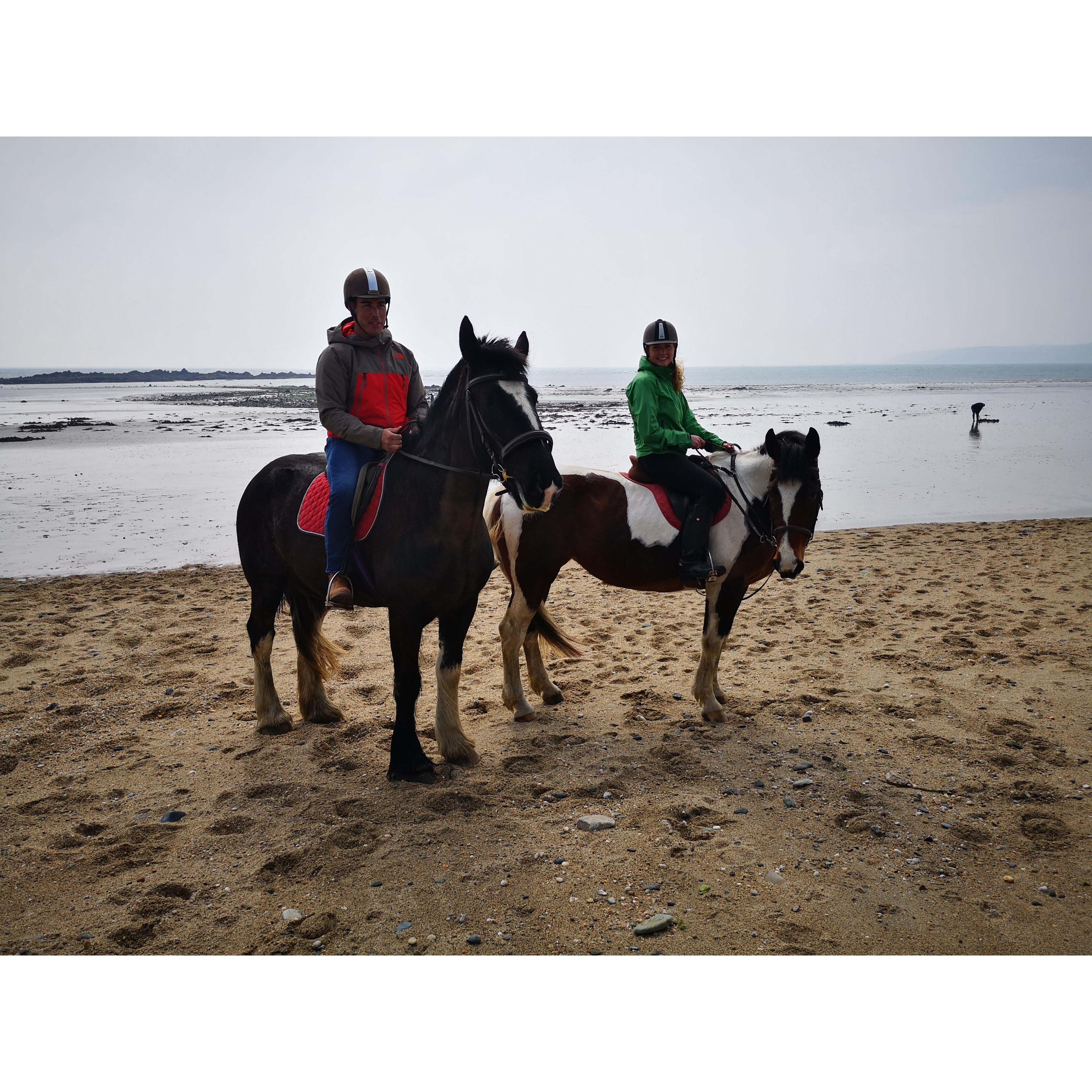 Our beach ride in Cornwall was a wonderful experience on two lovely horses, Lacey and Myrtle.