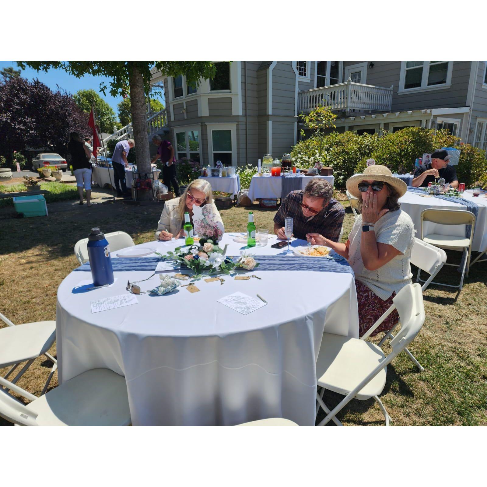 Game time at the wedding shower