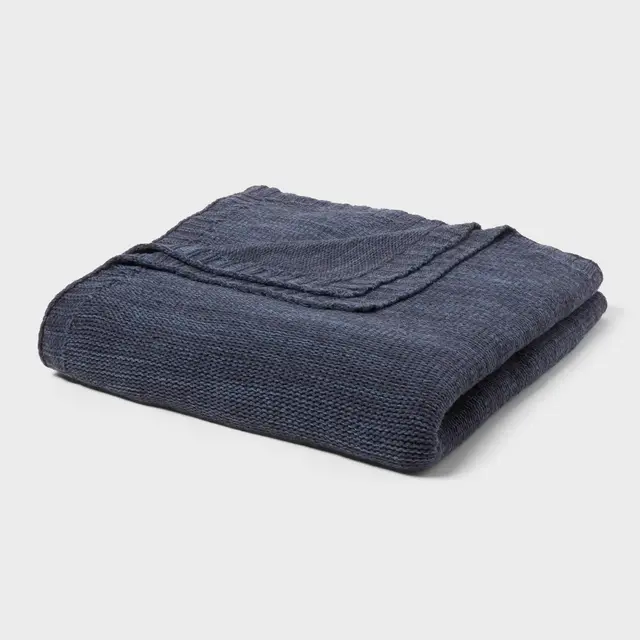 King Knit Blanket Navy - Threshold™