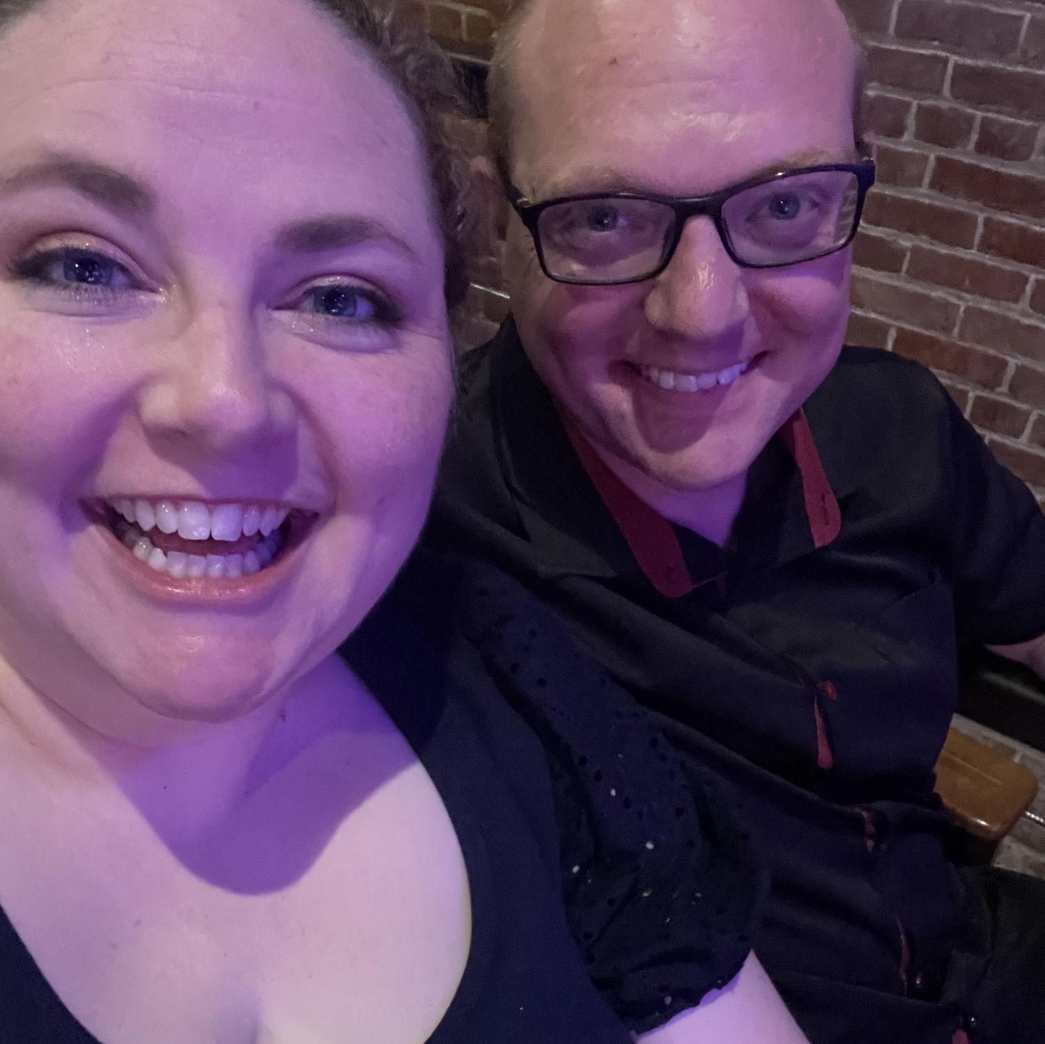 Double date selfie (Erin and Jeremy were a few seats and row down over to our right)