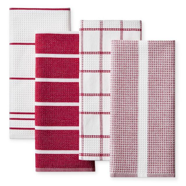 Super Absorbent Waffle Weave Multi-Pack Towels, Claret Red