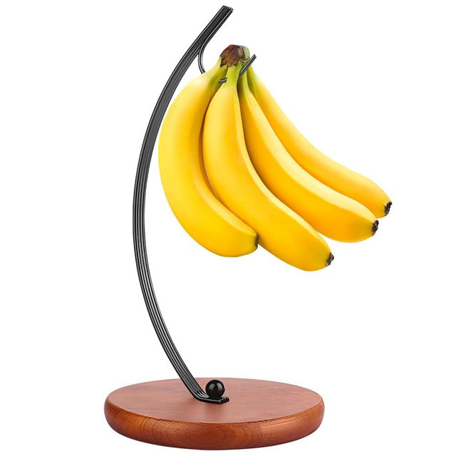 HOMKULA Banana Holder Stand - Banana Hanger Hook Stand for Kitchen Counter (Modern, Black)