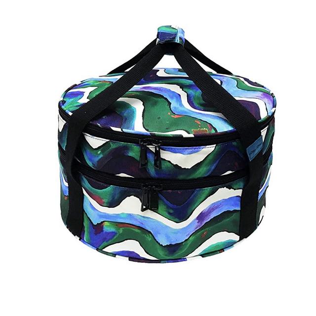 Round Casserole Carrier, Pie Carrier, Insulated Food Carrier, Insulated Casserole Carrier, Casserole Dish Carrier, Pyrex Carrier, Potluck Carrier (Double Deck)
