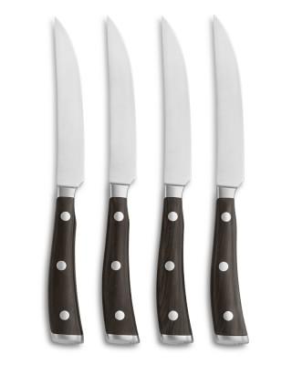 Wüsthof Ikon Blackwood Steak Knives with Care Kit, Set of 4