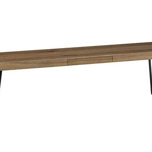 Rivet Hairpin Wood and Metal Short 15.7" Console Table, Walnut and Black