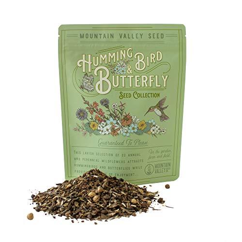 Package of 80,000 Wildflower Seeds - Hummingbird and Butterfly Wild Flower Seeds Collection - 23 Varieties of Pure Non-GMO Flower Seeds for Planting Including Milkweed, Nasturtium, and Forget Me Not