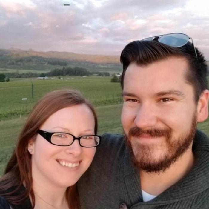 Enjoying the view across the valley at King Estate Winery.