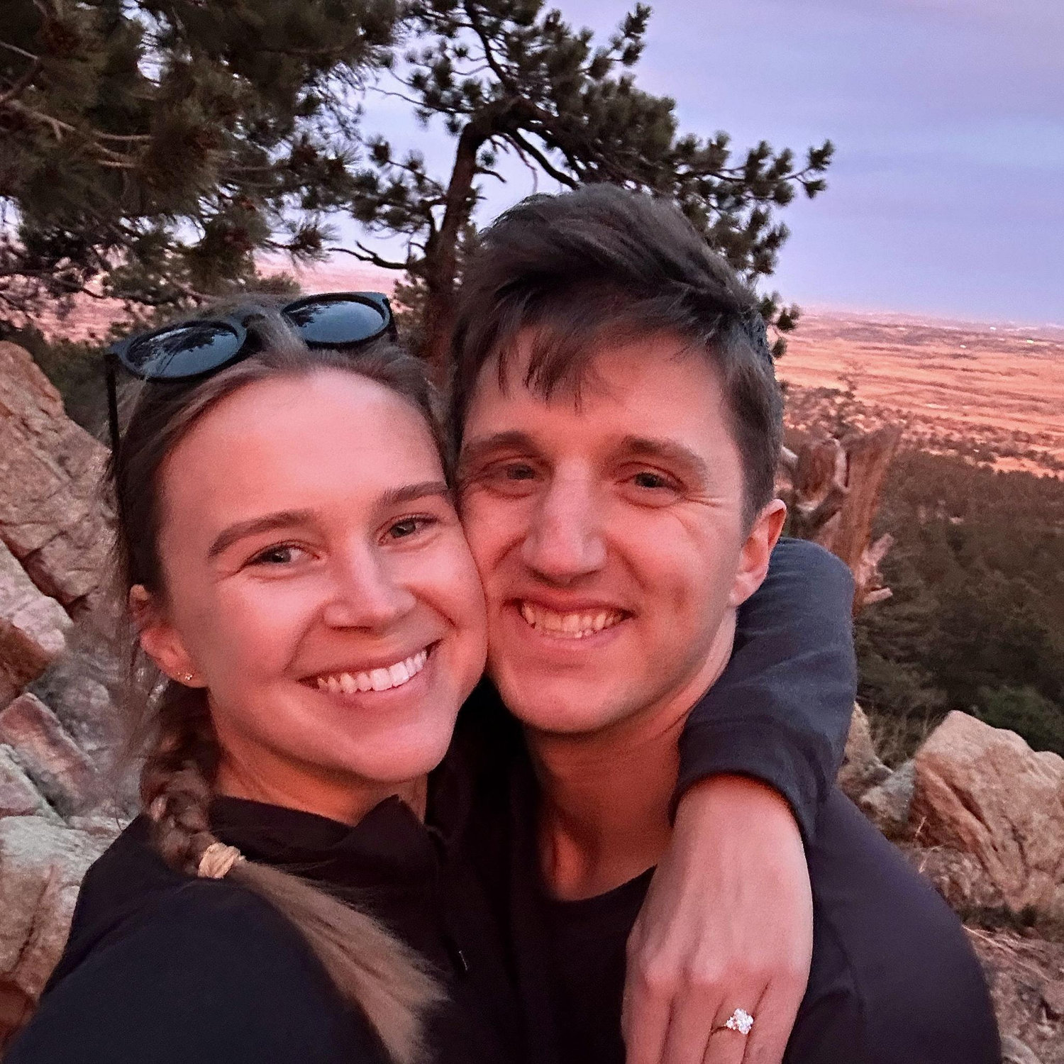 Getting engaged at the Boulder overlook where we first said "I love you."