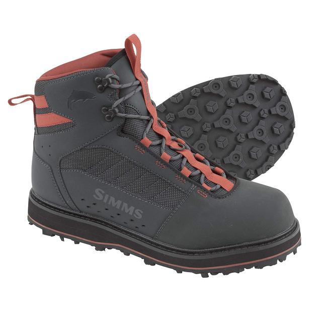 Simms Tributary Rubber Sole Wading Boots for Adults -Rubber Bottom Fishing Boots - Durable Rubber Toe Cap - Neoprene Lining, Carbon, 11