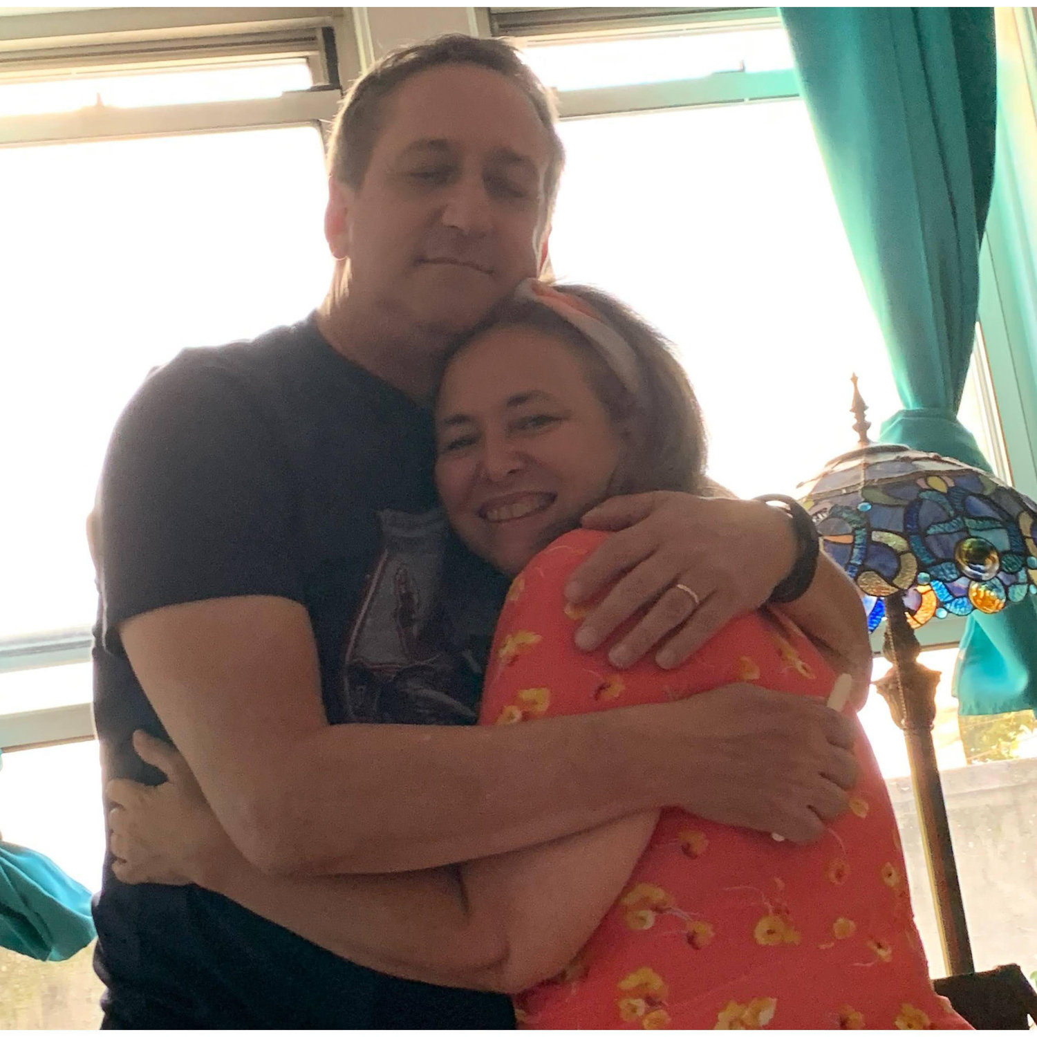 Home hugs during quarantine.