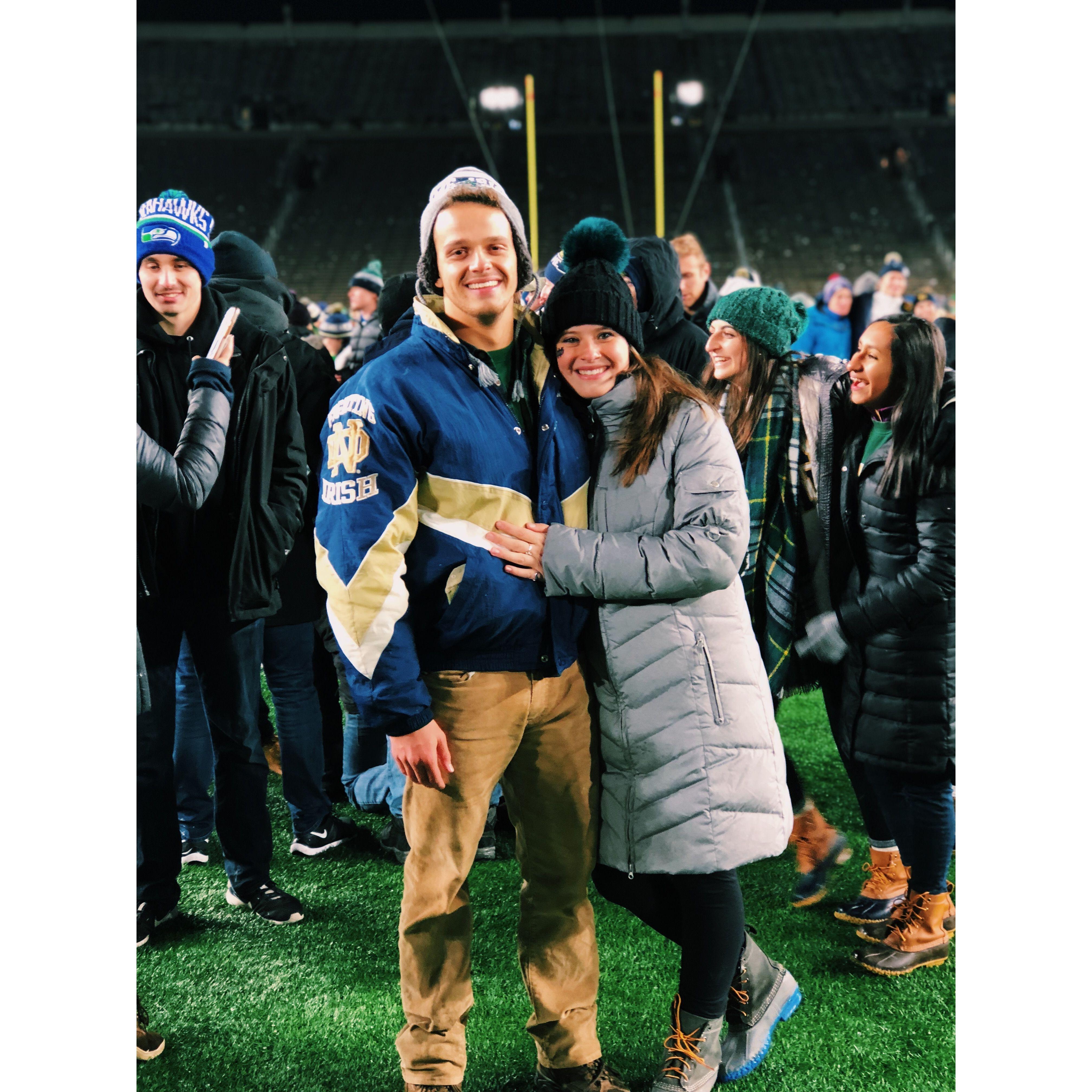 Our last ND football games as seniors, November 2018