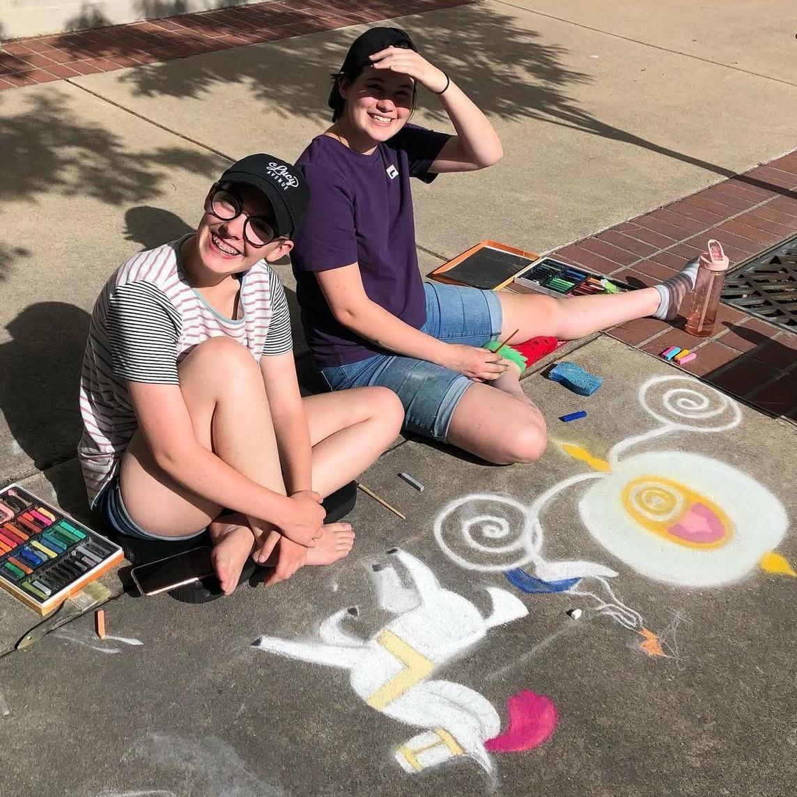 Emma and Savannah at it again with the chalk festival in 2021!