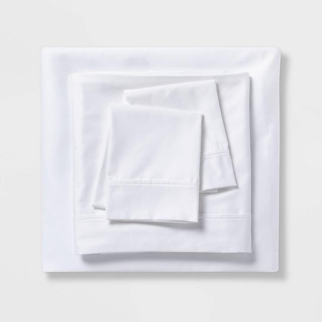 King 500 Thread Count Tri-Ease Solid Sheet Set White - Threshold™