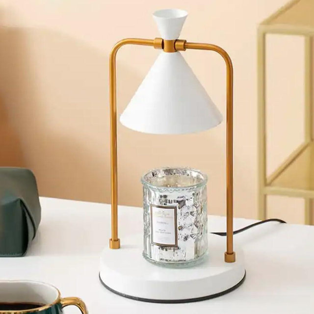 Wise Home Products Electric Candle Warmer with Timer and Dimmable Function, 2 Bulbs, Suitable for Small and Large Candles, Aromatic Candle Holders for Home Decor (White)