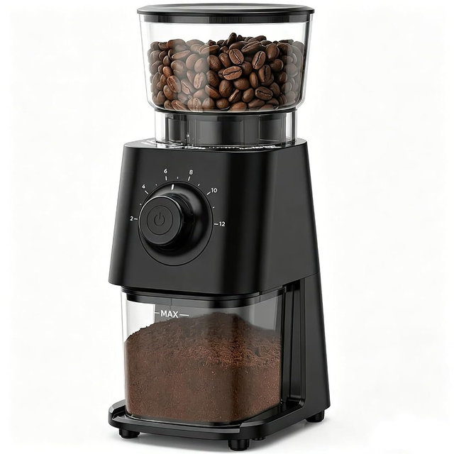 Negom Coffee Bean Grinder Espresso Burr, Espresso Coffee Grinder Fine Grind, Coffee Bean Grinder French Press With Multiple Grind Settings For French Press, Drip Brew Mill Black