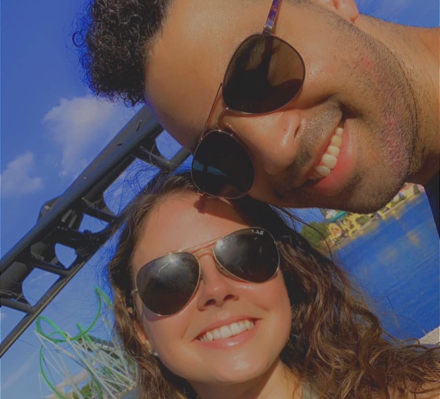 Us waiting to ride the SUPER fun VelociCoaster (Jurassic Park themed) in Universal Studios!