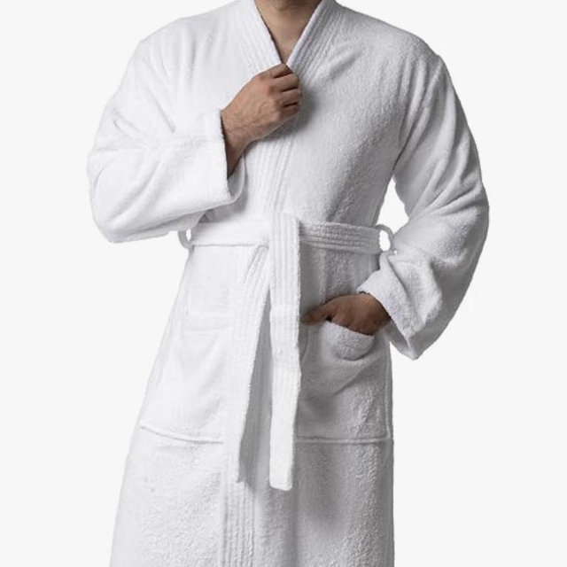 BAGNO MILANO Organic Men Bathrobe, GOTS Certified Organic Turkish Cotton Luxury Kimono Robe, Made in Turkey